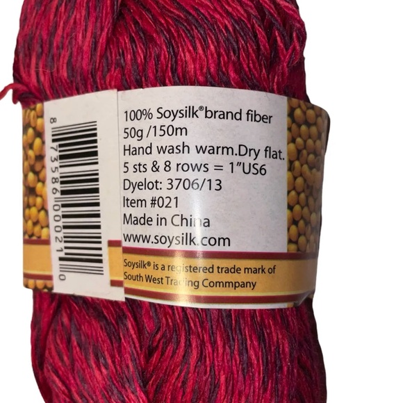 South West Trading Company PURE Soy Silk Worsted Yarn SWTC #21 Red Purple - Picture 2 of 4